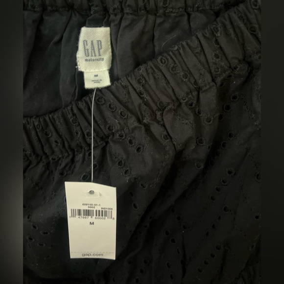 NWT GAP Maternity Black Eyelet Mini Dress Size Medium - Picture 5 of 9